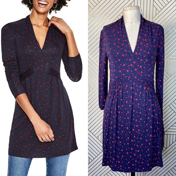 Boden Tops - Boden Betty Jersey Tunic Navy Blue Stardust Print